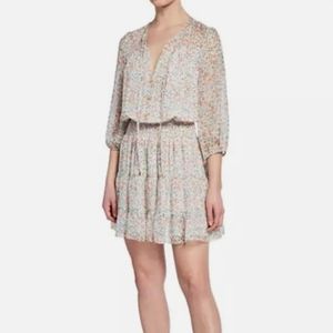 Thoshanna 100% silk chiffon floral dress women's size 12